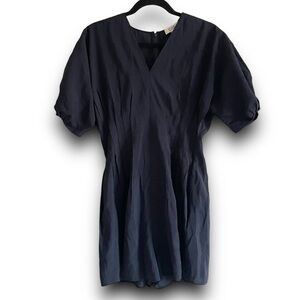 COS Navy Blue Short Puff Sleeve Sleeved Shorts Jumpsuit Romper Women's 2